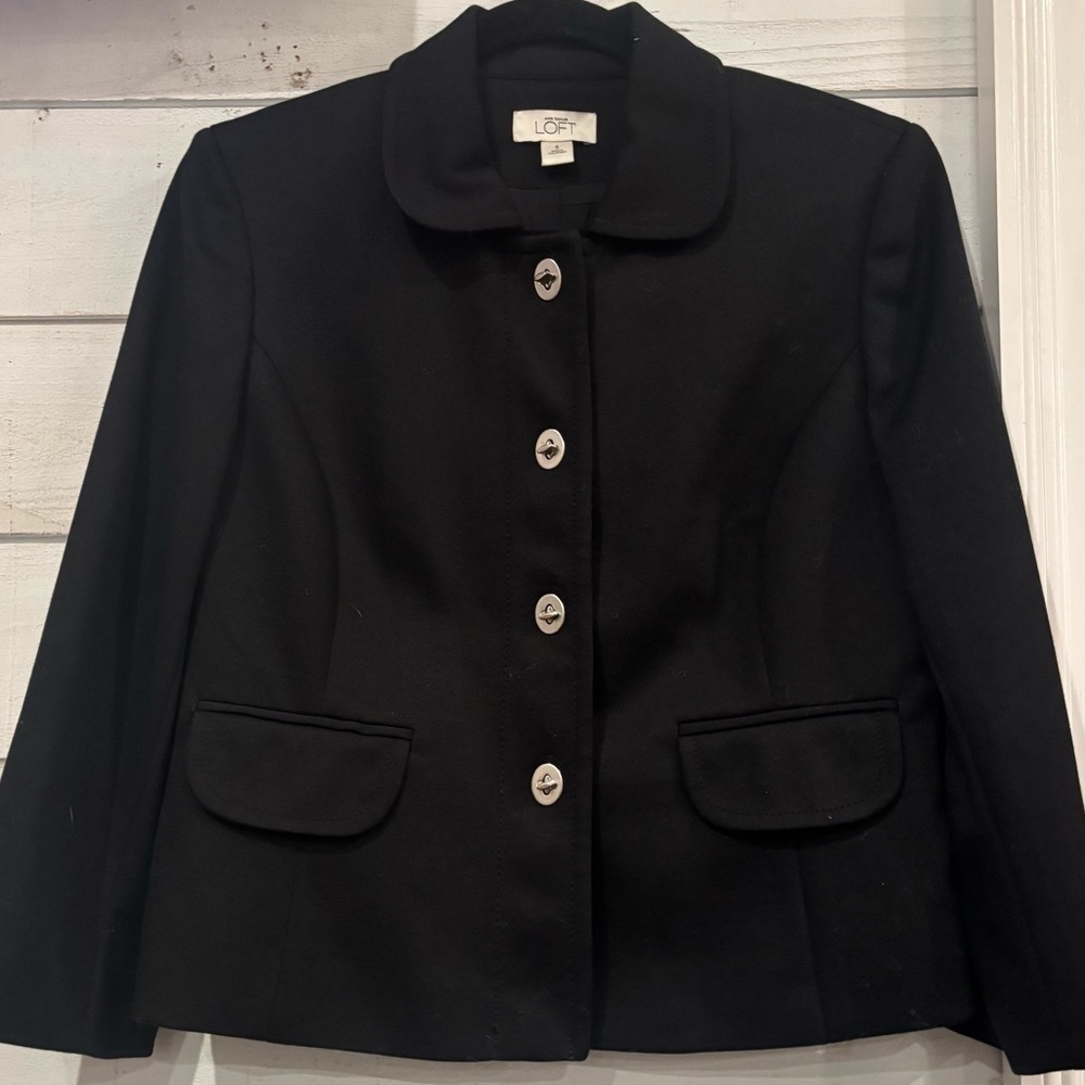 LOFT Women's Black Blazer with Button Detail in Great condition! Size 8